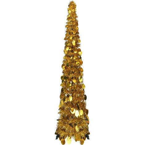 Árbol de Navidad artificial emergente PET dorado 120 cm vidaXL (1/2)