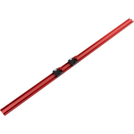 Glissière de guidage 600mm en aluminium, rail en T parallèle avec butée coulissante extensible 1200mm pour défonceuse et scie circulaire, kit de serrage de précision (1/5)