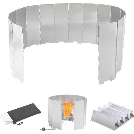 16 Plaques Pare-Vent Pliable Aluminium, Pare-Vent Rechaud Assiettes, Portable Pare-Vent de Camping, Pare-Brise de Camping Portable pour Le Camping et la Randonnée (1/5)