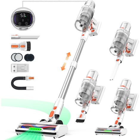 Aspirateur balai sans Fil Aspiration Puissant 85kPa Anti-Emmêlement Pivot Télescopique 6 en 1 Aspirateur (1/5)