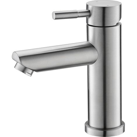 Badezimmer-Wasserhahn, Einhand-Waschtischarmatur aus Edelstahl 304, modernes Design eines Badezimmer-Wasserhahns mit PEX-Schlauch, verstellbarer heißer und kalter Waschtisch-Wasserhahn. (1/5)