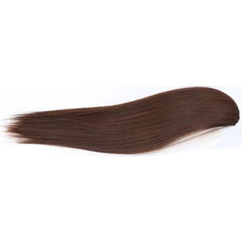 Perruque droite cheveux synthétiques 11,8 pouces, épaisse, légère, clip élastique, marron clair, pour fête, anniversaire, cosplay, femme (1/5)