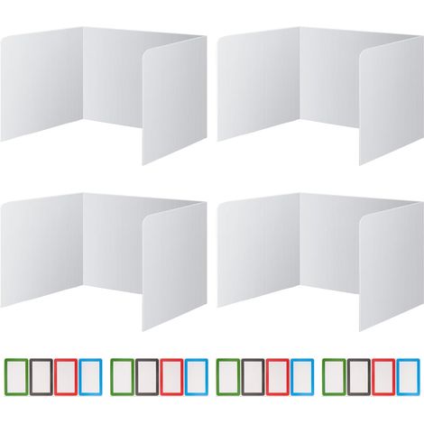 Lot de 4 Cloison Bueau, Sépaateu de Bueau Pliable 42,5x35x33,7cm, Sépaateu de Confidentialité de Table pou L'école, Le Bueau, La Bibliothèque