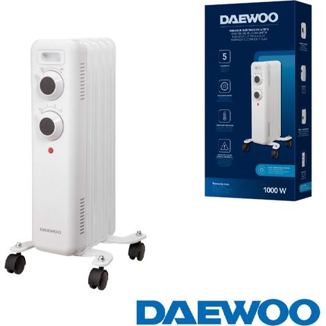 Radiador de aceite daewoo 5 elementos 1000w - blanco