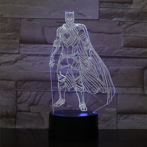 Lampe de chevet LED 3D Panthère Noire