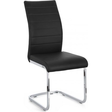 Sedia "Myra" con struttura seduta e schienale in compensato, per arredo interno 41 x 60 x h 98 cm -Nero / Confezione da 1 pezzo (1/5)