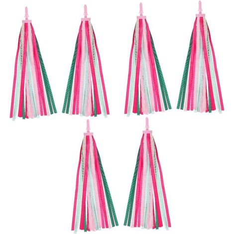 Set di 6 nastri decorativi per biciclette per bambini (3 paia) – Mix rosa/verde/turchese, colori tenui, per il manubrio, il colore della spina è casuale (1/4)