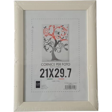 Cornice per Foto In Legno Laccata 21x29.7 Vari Colori - Colore: Bianco
