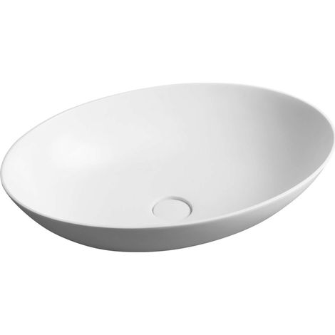 Sapho Thin - Lavabo sobre encimera 60x40x15 cm, blanco mate WN893