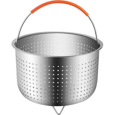 Panier à Vapeur,304 Acier Inoxydable Légumes Panier Vapeur, Cuiseur à Riz Vapeur Panier Autocuiseur Panier Vapeur Avec Poignée Recouverte de Silicone pour la Cuisson Des Légumes et Des Aliments