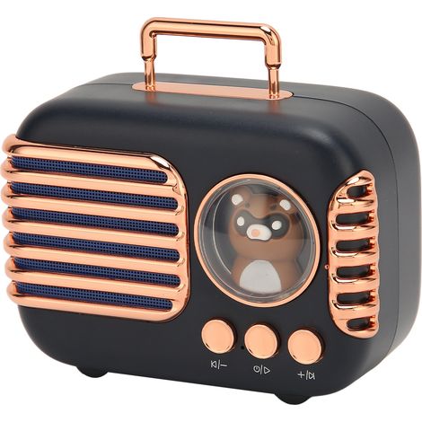 Enceinte Bluetooth 5.0 5 W stéréo compatible carte mémoire, mini-enceinte portable sans fil pour MP3, téléphones portables et ordinateurs portables (noire) (1/5)