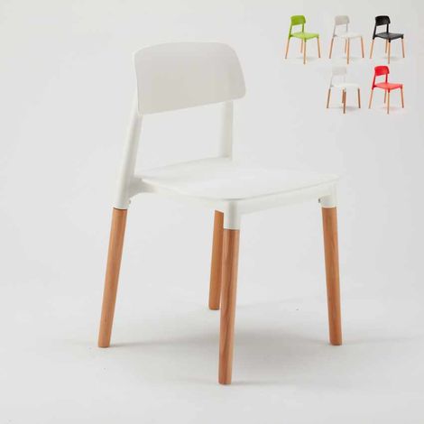 Chaise de salle à manger bar cuisine au design moderne Barcellona - Blanc (1/5)