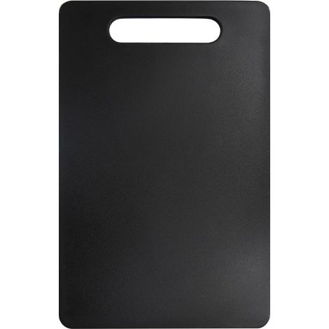 Planche à découper noire en plastique avec poignée, compatible avec les aliments et le lave-vaisselle, épaisse et facile à prendre en main (1 pièce) (1/5)