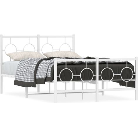 Maison Exclusive - Cadre de lit métal sans matelas et pied de lit blanc 120x190 cm (1/5)
