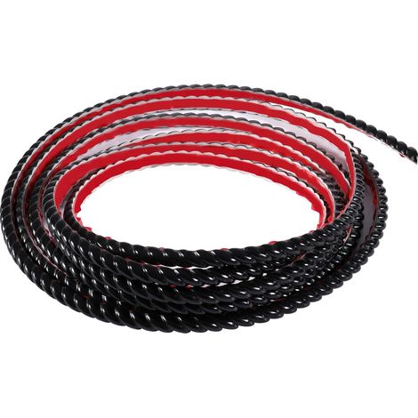 3 Mètres Bande Décorative Adhésive PVC, Bordure de Papier Peint Carrelage, Décoration pour Cadre de Miroir,Armoire,Meuble,Mur,Plafond Moulure de Finition Décorative Murale(10mm, Noir) (1/5)