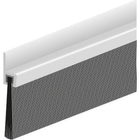 Bas de porte de garage en aluminium avec brosse rigide – Résistant au béton – Longueur 2,50 m – 50 mm d'épaisseur – Elton