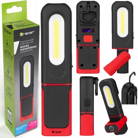 Lampada portatile tracer omni led 2 punti luce 1200 mAh