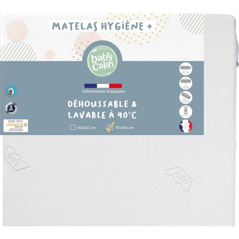 BABYCALIN Matelas lit 70x140cm Hygiene 24KG/M3 (1/4)