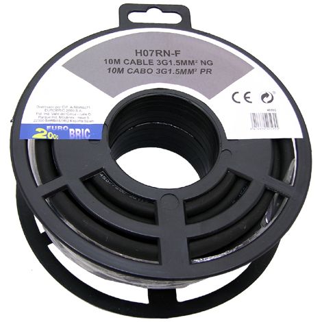 25m cable manguera 3G1,5mm² neopreno H07RN-F negro