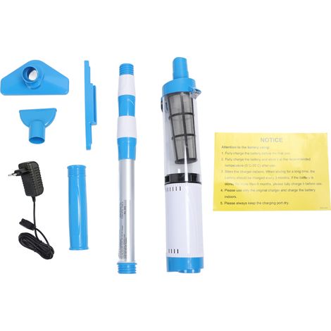 Aspirateur de piscine portable 3 en 1 sans fil, rechargeable, étanche IPX7, autonomie de 1,5 h, nettoyeur de jacuzzi avec têtes de rechange pour débris de sable