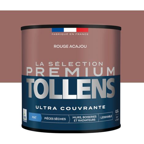 Tollens - Peinture intérieure couleurs - La Sélection Premium Mat - Ultra Couvrante - Rouge Acajou 0,5 L - 6m² (1/5)