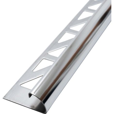 Dalsys Fliesenschiene Viertelkreisprofil Edelstahl, Rundprofil Halbrundprofil Fliesenprofil - Poliert 2,5m x 8mm, 1 Stück