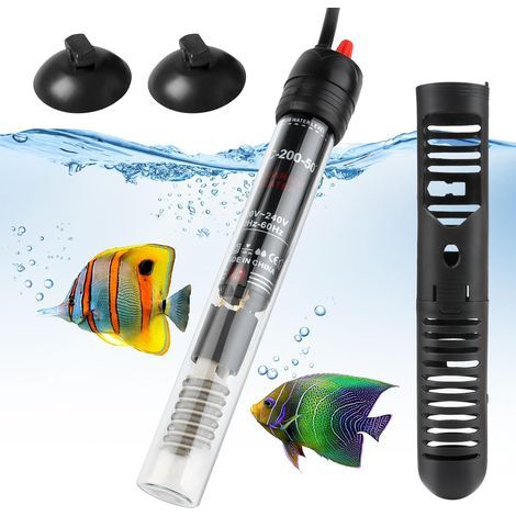 50-W-Aquarienheizung, Heizelement mit Thermostat 20–34 °C, einstellbare Temperatur, Saugnapf, eingebautes Thermometer, externer Temperaturregler für Aquarien von 10–60 Litern (1/5)