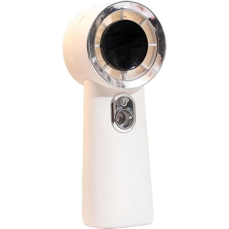 Mini ventilador de mesa portátil recargable con puerto USB tipo C y soporte incorporado, pequeño con rociador, potente ventilador de mano para oficina (blanco) (1/5)