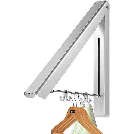 CREA Ausziehbarer Wäscheständer für Zuhause – Wandmontierter, faltbarer Wäscheständer zur Aufbewahrung und Organisation im Wäscheschrank, Aluminium, einfache Montage (1/5)