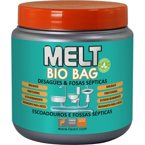Melt Bio Bag - Solución ecológica para desagües y fosas - Pack de 6 sobres de 50g (1/2)