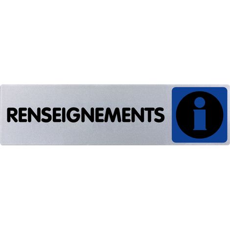 Plaque de porte Renseignements - couleur 170x45mm - 4033426