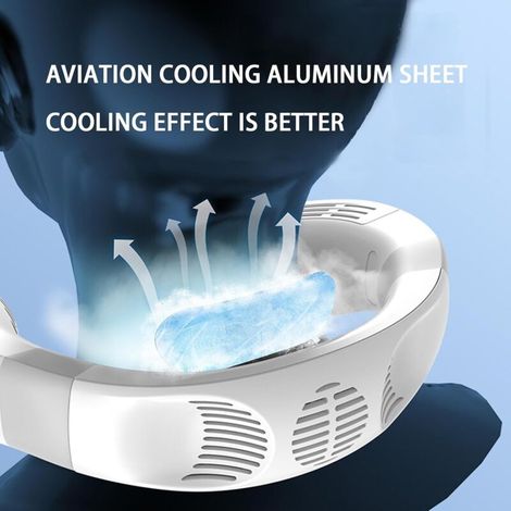 Ventilateur de cou silencieux portable rechargeable 4000 mAh – 3 vitesses réglables – Conception ergonomique pour confort optimal (1/5)