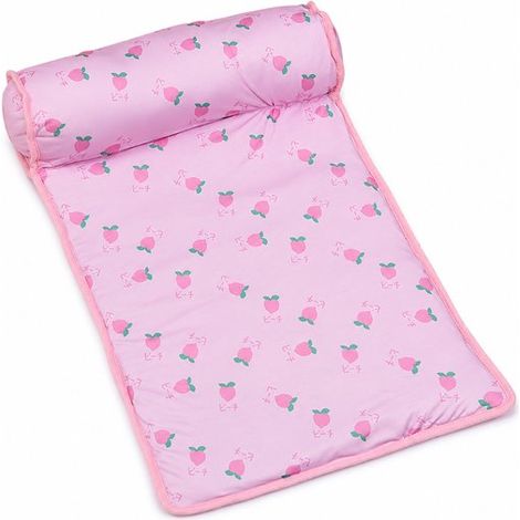 Tapis rafraîchissant pour chien et chat L 60 x 40 x 15 cm, lit pliable avec oreiller, matelas respirant effet soie glacée, pour maison, voiture et cage, bleu (1/5)