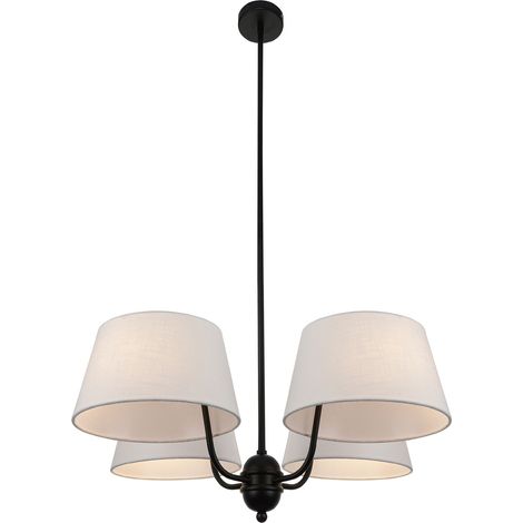 Lámpara de techo MARIZA 4xE14 negra con 4 pantallas beige (1/3)