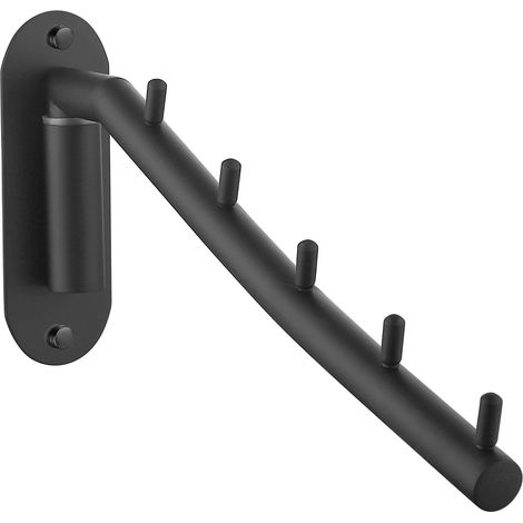 Lntyq 2er-Pack Bademantelhaken aus Edelstahl mit Schwenkarm, für Waschküchen, Schlafzimmer, schwarz