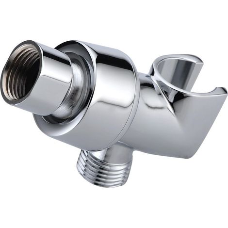 in metallo supporto per soffione doccia per docce a mano supporto braccio doccia regolabile con gancio a muro universale e sfera in ottone cromato lucido (1/5)