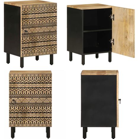 vidaXL Badschrank 38x33,5x58 cm Massivholz Mango (1/5)
