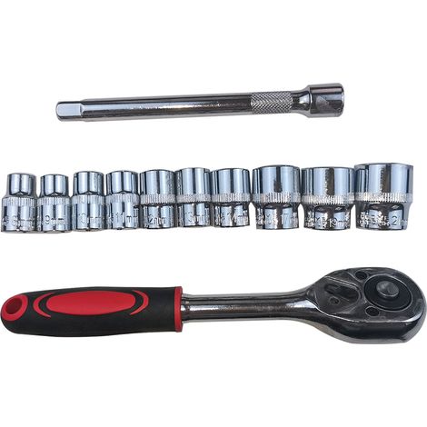 Jeu de douilles à cliquet 3/8" avec tige de connexion et douilles 8-21 mm pour la réparation et l'entretien automobile (1/4)