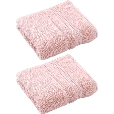 Ensemble de 2 serviettes de bain, serviette de toilette, serviette d'invité, serviette de douche, 34 x 72 cm, coton (1/5)