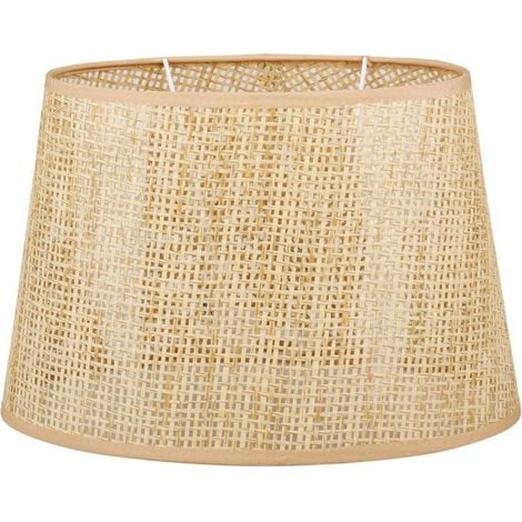 Abat-jour - Ovale - Rotin/cannage - Naturel - 31cm diamètre - Pour lampe - Salon - Chambre