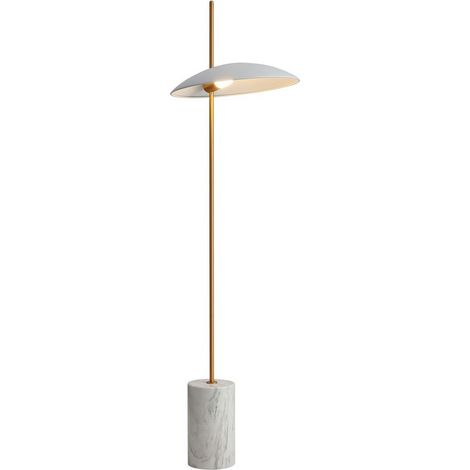 Lampadaire LED Italux Vilai loft blanc or marbre 139cm