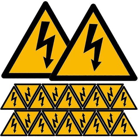 20 feuilles d'autocollants d'avertissement pour clôtures électriques-10x10cm (1/2)