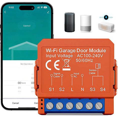 SmartZ Module d'ouverture de porte de garage intelligent, module d'interrupteur de volet roulant intelligent WiFi, module d'interrupteur de volet roulant avec Tuya, Alexa, Google Home et télécommande (1/5)