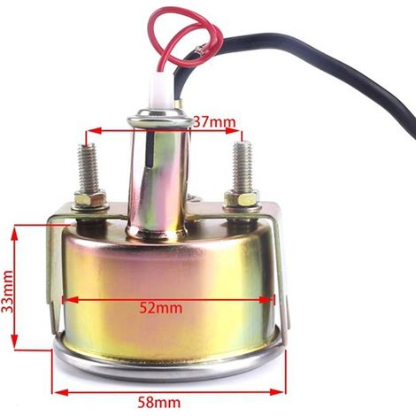 52mm mechanical water temperature gauge for car modification, 100220℉, 12V universal instrument. (1/4)