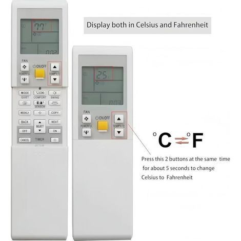 Ersatzfernbedienung für Daikin Klimaanlagen ARC452A9 ARC452A10 ARC452A19 ARC452A20 ARC452A21 ARC452A23 ARC466A36 (1/3)