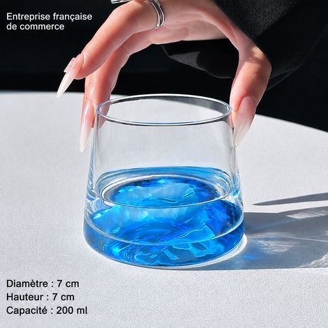 Verre à whisky Mont Fuji bleu en verre sodo-calcique 101-200 ml bleu 1 g – Livraison gratuite