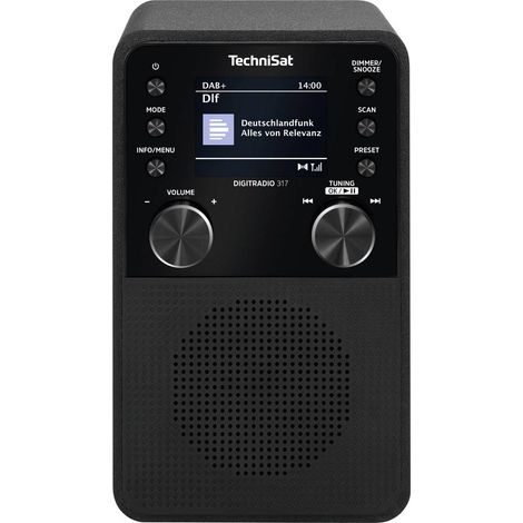 TechniSat DIGITRADIO 317 Radio da tavolo DAB+, FM FM, DAB+, Bluetooth, AUX Funzione allarme Nero