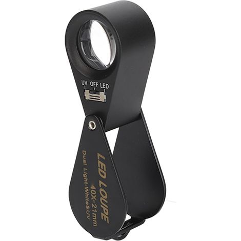 Loupe de Bijoux 40X Haute Puissance avec LED, Loupe Pliable pour Une Inspection Détaillée et des Projets de Bricolage (1/5)