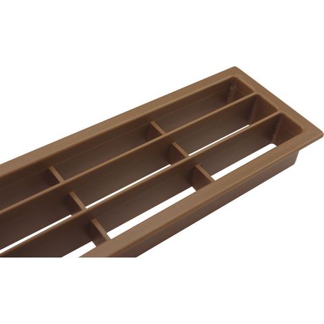 Lüftungsgitter Abluftgitter Möbelbeschlag 458 x 65 mm Kunststoff braun