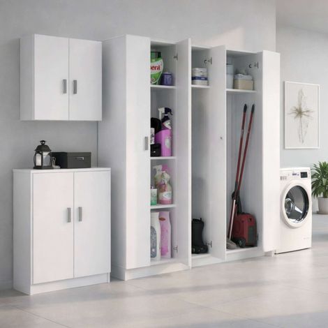 Pack Armarios Bianca Color Blanco Cocina Despensa Cuarto Colada Muebles Auxiliares Multiusos Almacenaje